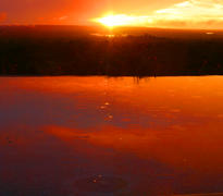 sunset in main pool